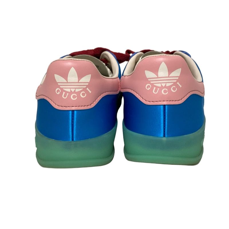 Gucci Sneakers 22.5 Women's Gazelle 707867 Blue X White X Multi Insole Removable
