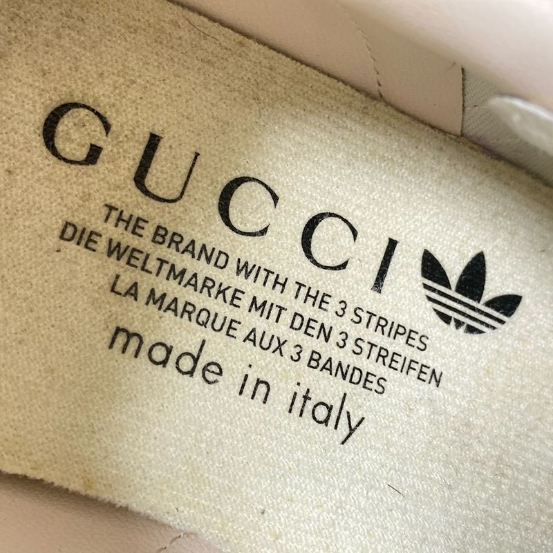 Gucci Sneakers 22.5 Women's Gazelle 707868 Light Brown X White X Red GG Pattern