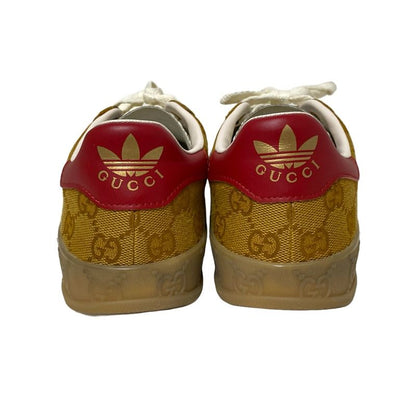 Gucci Sneakers 22.5 Women's Gazelle 707868 Light Brown X White X Red GG Pattern