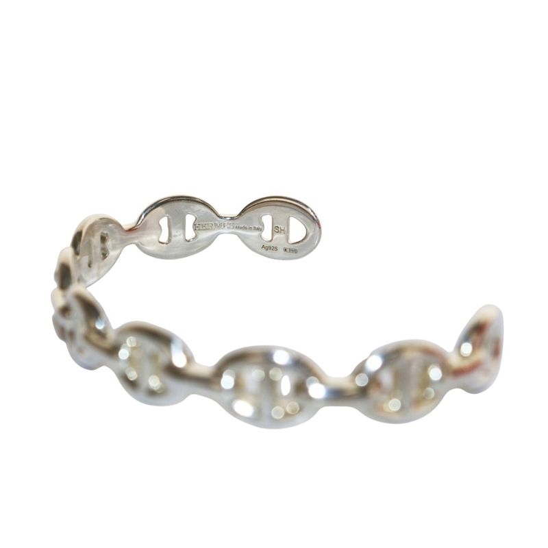 Hermes Polished Open Bangle Ancienne Chaine D'ancre Bracelet Sv Ag925 AQ - OS