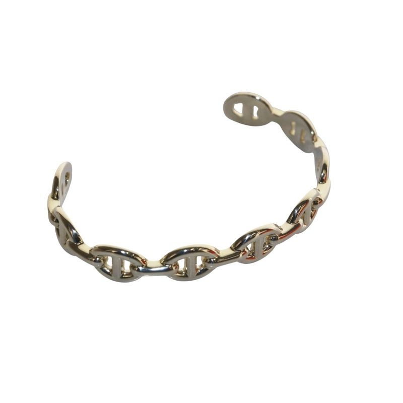 Hermes Polished Open Bangle Ancienne Chaine D'ancre Bracelet Sv Ag925 AQ - OS