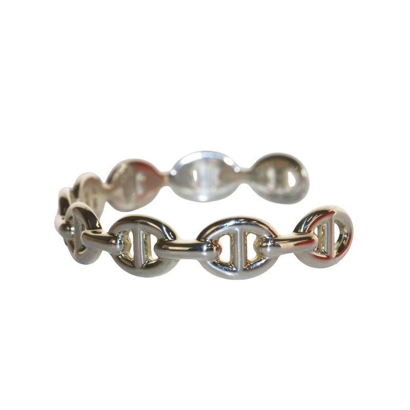 Hermes Polished Open Bangle Ancienne Chaine D'ancre Bracelet Sv Ag925 AQ - OS