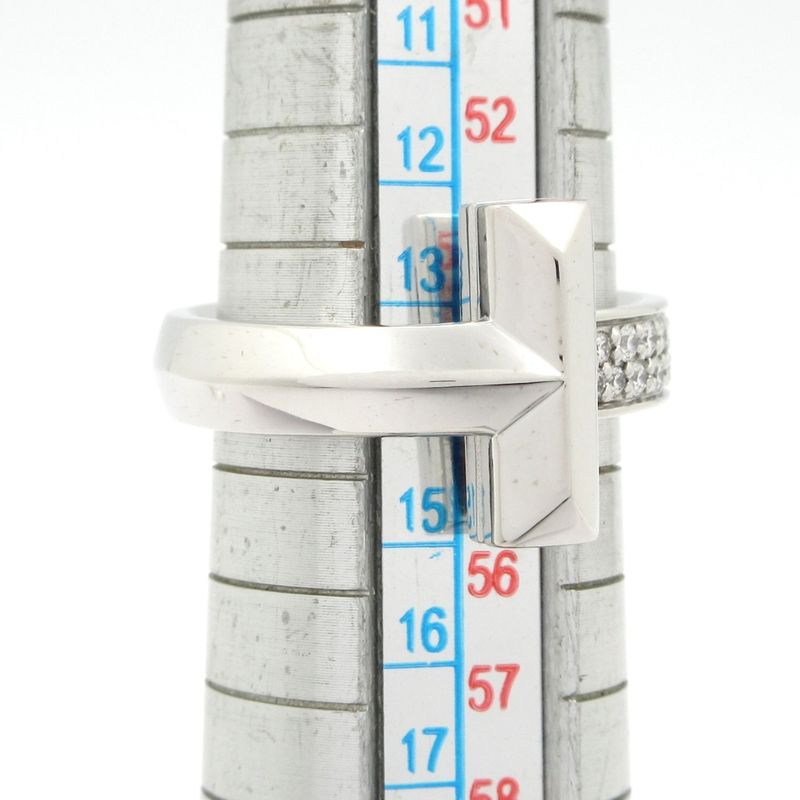 Tiffany & Co Ring Excellent Condition T One Ring 18k White Gold X Diamond Pave