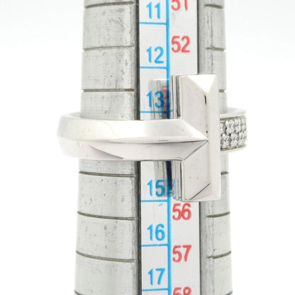 Tiffany & Co Ring Excellent Condition T One Ring 18k White Gold X Diamond Pave