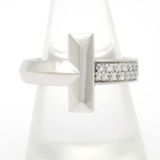 Tiffany & Co Ring Excellent Condition T One Ring 18k White Gold X Diamond Pave