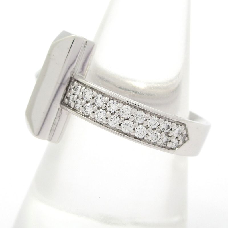Tiffany & Co Ring Excellent Condition T One Ring 18k White Gold X Diamond Pave