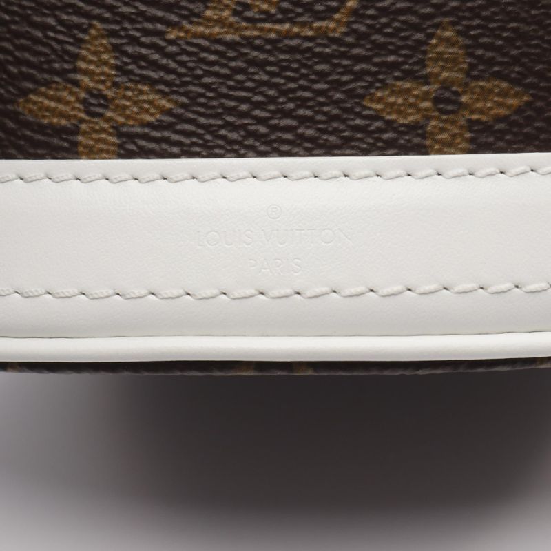 Louis Vuitton Handbag Nano Bucket Monogram M81489 White PVC Coated Canvas