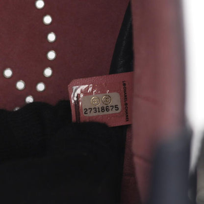 Chanel Shoulder Bag Perforated Logo Coco Mark Navy Leather Perforated Logo