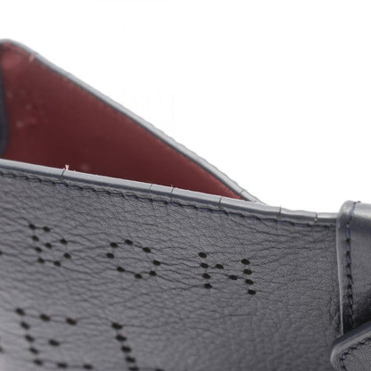 Chanel Shoulder Bag Perforated Logo Coco Mark Navy Leather Perforated Logo