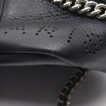 Chanel Shoulder Bag Perforated Logo Coco Mark Navy Leather Perforated Logo