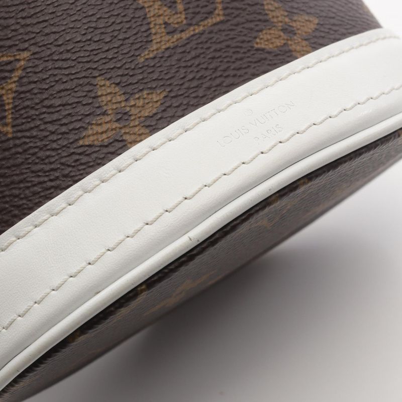 Louis Vuitton Handbag Nano Bucket Monogram M81489 White PVC Coated Canvas