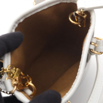 Louis Vuitton Handbag Nano Bucket Monogram M81489 White PVC Coated Canvas