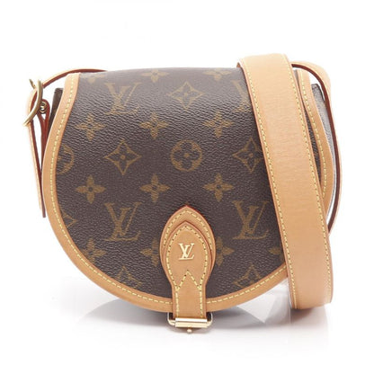Louis Vuitton Shoulder Bag Tan Blanc Monogram M44860 PVC Coated Canvas Leather