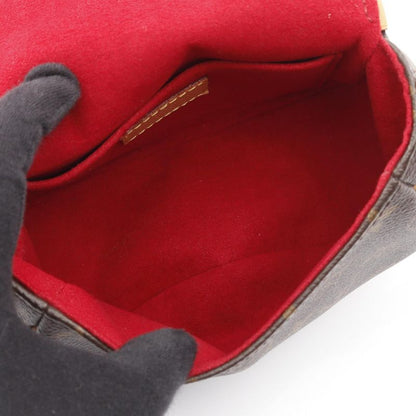 Louis Vuitton Shoulder Bag Tan Blanc Monogram M44860 PVC Coated Canvas Leather