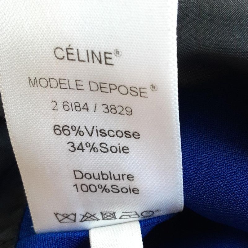 Celine Dress Size 38 M Women's Excellent Condition - Blue Crew Neck Sleeveless