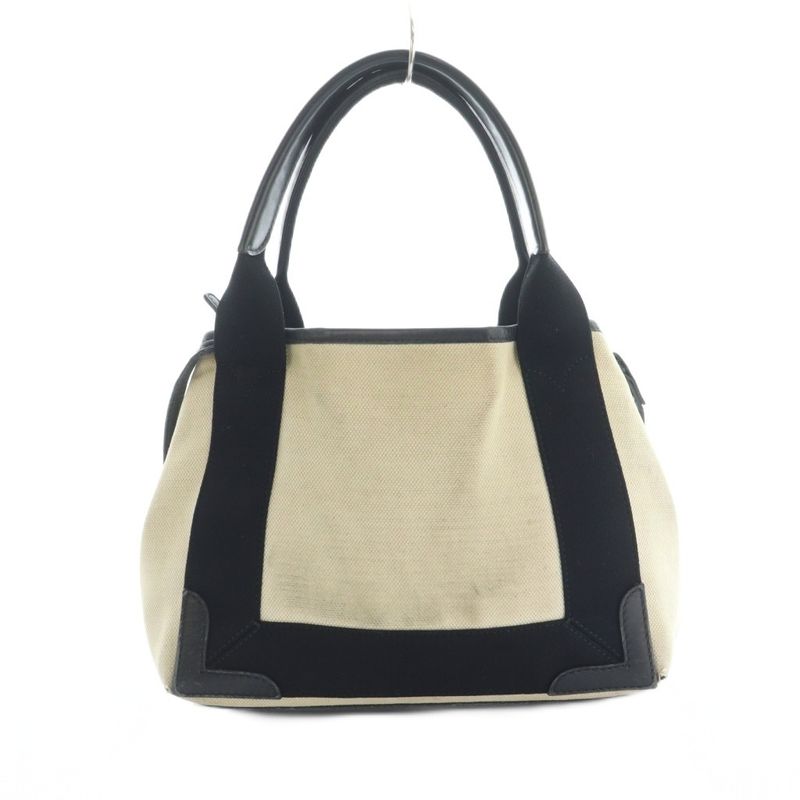 Balenciaga Navy Cabas Su XS 2way Tote Bag Shoulder Bag Canvas Ivory Black