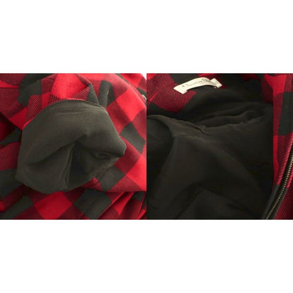 Christian Dior Wool Check Short Sleeve Dress Mini F34 Red Black 951r12a1184 Df