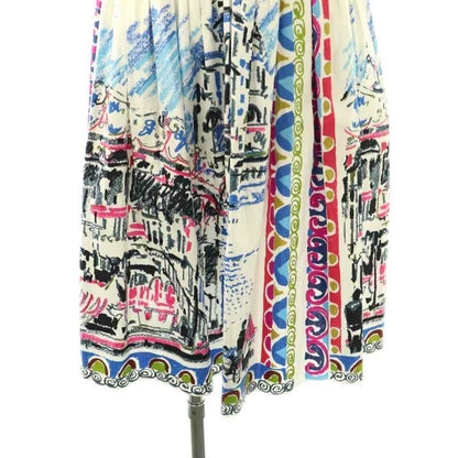 Prada Voyage Print Dress Sleeveless 40 White Multicolor Es - OS