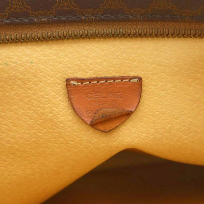Celine Tote Bag Leather Logo Macadam Pattern Brown Mi - OS - OH