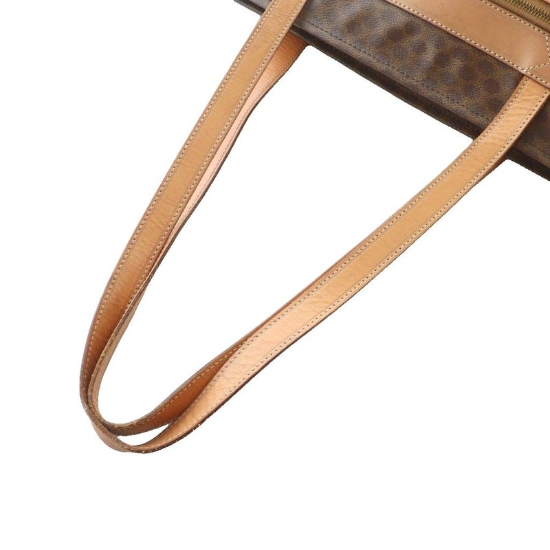Celine Tote Bag Leather Logo Macadam Pattern Brown Mi - OS - OH