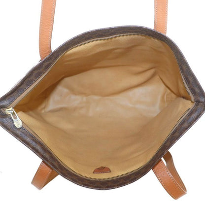 Celine Tote Bag Leather Logo Macadam Pattern Brown Mi - OS - OH