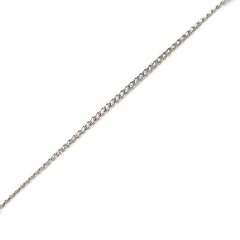 Chanel 12a Coco Mark Necklace Rhinestone Pendant Silver Color