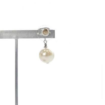 Chanel 24 A24v Pearl Coco Mark Earrings Silver Color