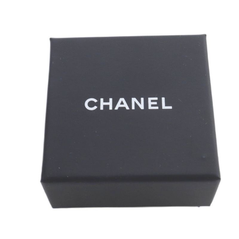 Chanel 24 A24v Pearl Coco Mark Earrings Silver Color