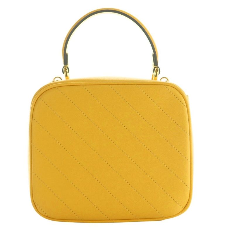 Gucci Blondie Small Top Handle Bag Shoulder 2way Logo Leather Yellow 744434 AQ