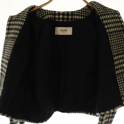 Celine 24aw Verneuil Jacket Verneuil Jacket Collarless Wool 38 Black Ivory