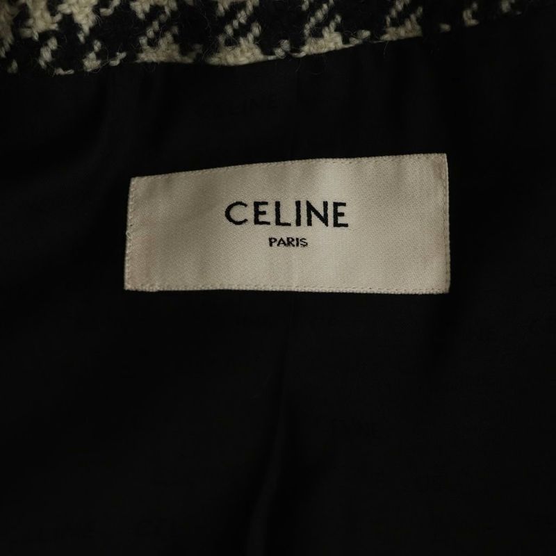 Celine 24aw Verneuil Jacket Verneuil Jacket Collarless Wool 38 Black Ivory