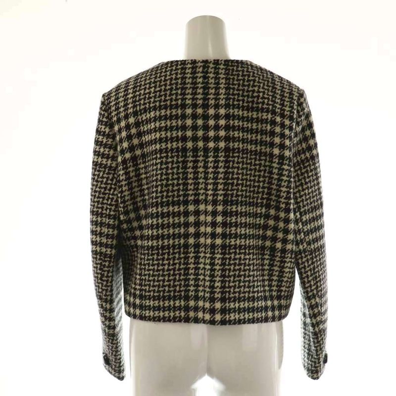 Celine 24aw Verneuil Jacket Verneuil Jacket Collarless Wool 38 Black Ivory