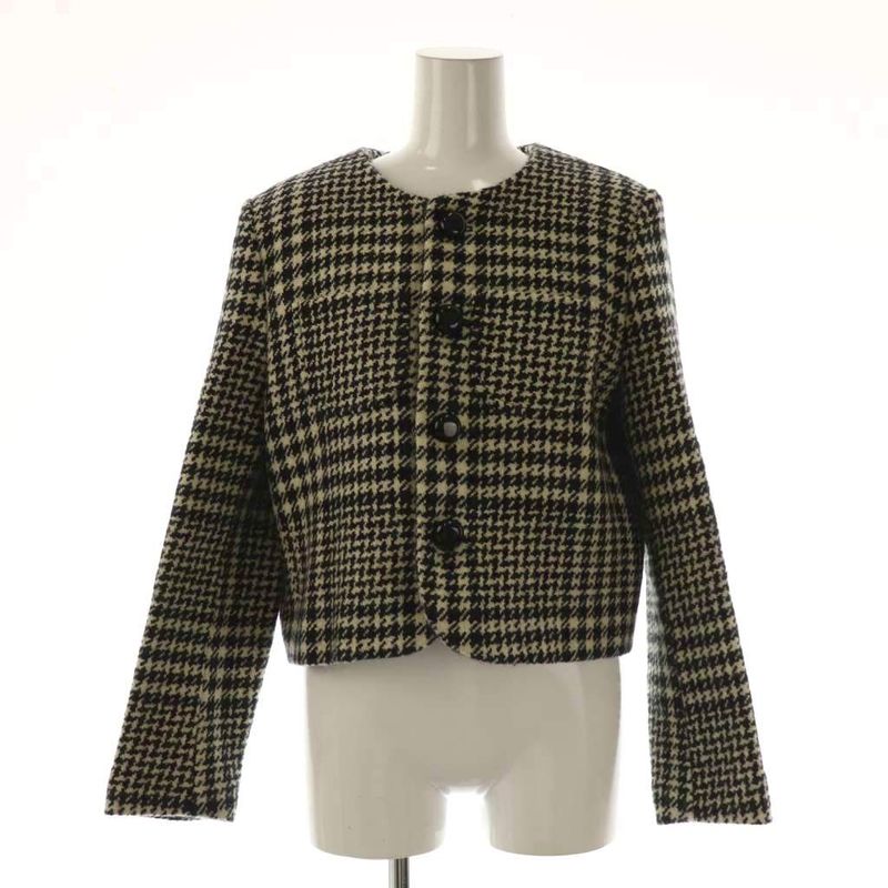Celine 24aw Verneuil Jacket Verneuil Jacket Collarless Wool 38 Black Ivory