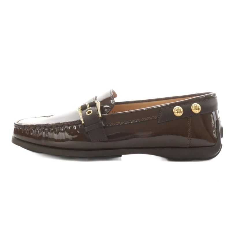 Louis Vuitton Driving Shoes Loafers Moccasins Gold Hardware Buckle Design