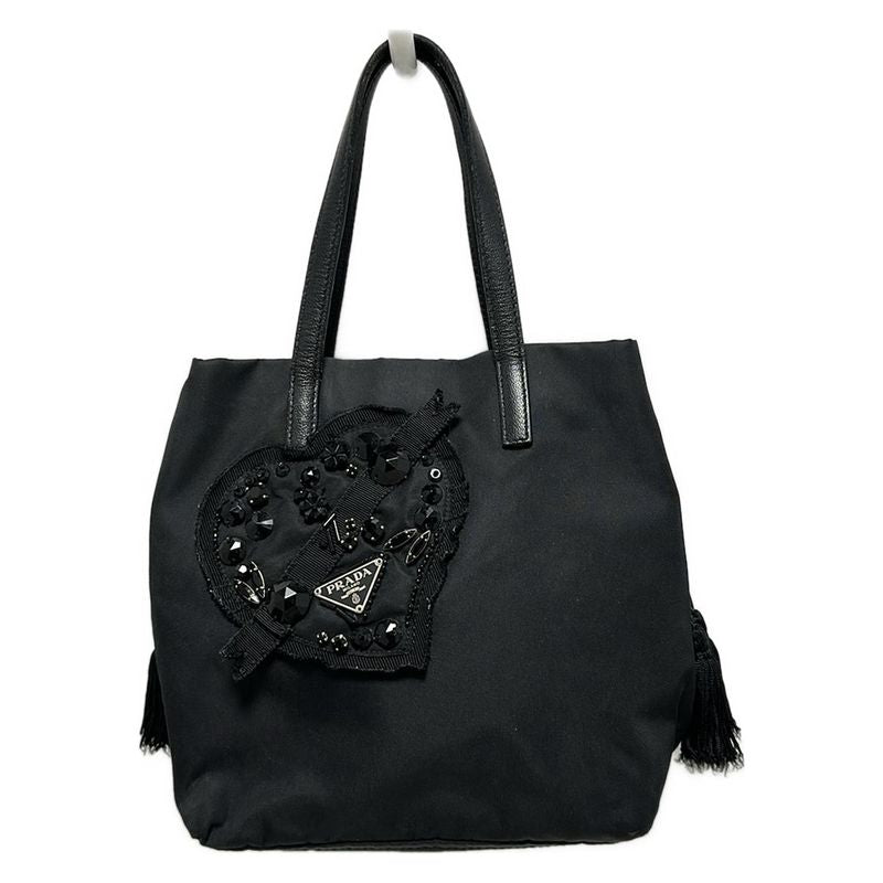 Prada Handbag - Bn1135 Black Hearts Bijoux Tassels