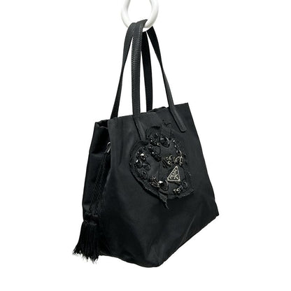 Prada Handbag - Bn1135 Black Hearts Bijoux Tassels