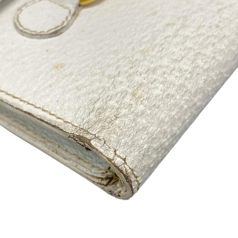 Gucci Trifold Wallet With Horsebit 035416 White Leather