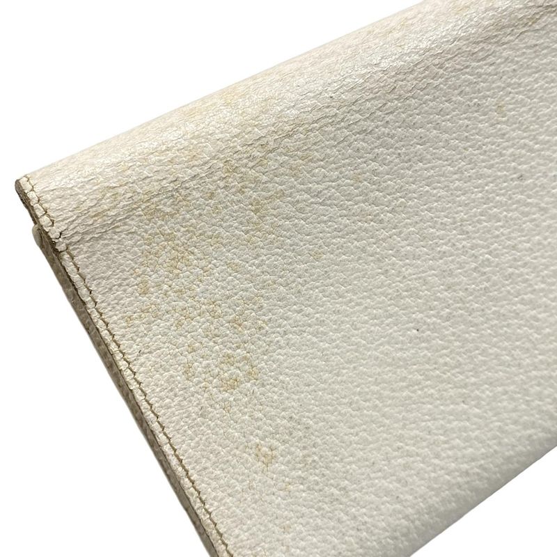 Gucci Trifold Wallet With Horsebit 035416 White Leather