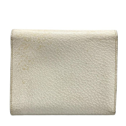 Gucci Trifold Wallet With Horsebit 035416 White Leather