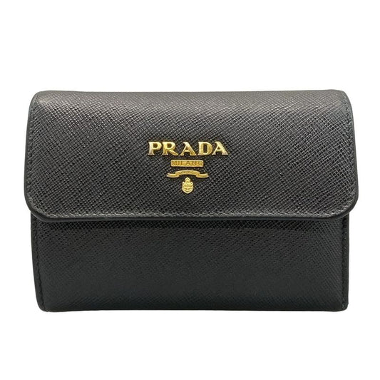 Prada Trifold Wallet - 1mh840 Black Leather