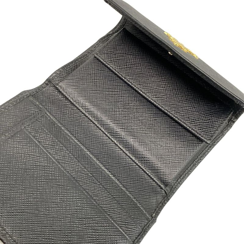 Prada Trifold Wallet - 1mh840 Black Leather