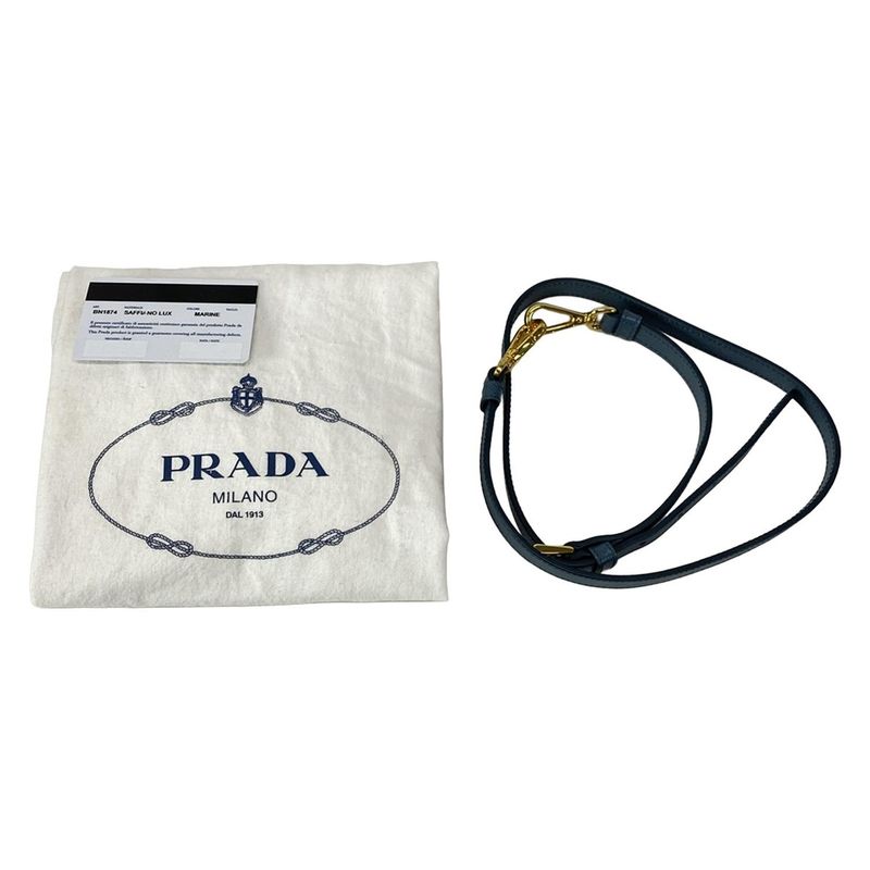 Prada Tote Bag Galleria Medium Bag for Women Bn1874 Blue Leather