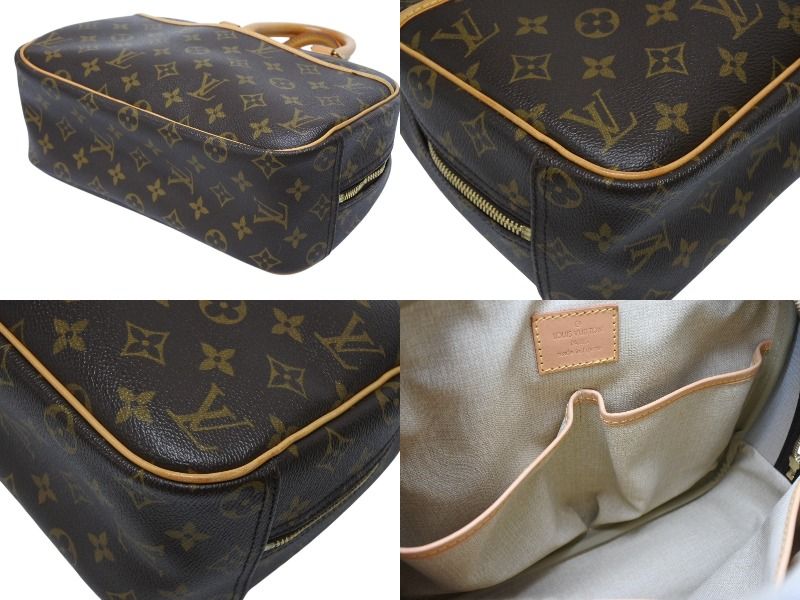 Louis Vuitton Trouville Handbag Monogram Brown Leather Gold — view 7