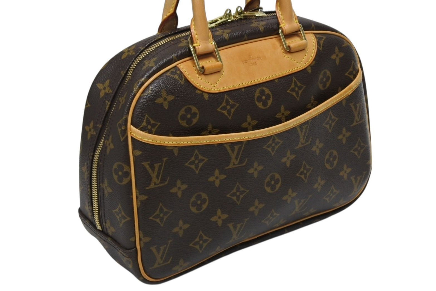 Louis Vuitton Trouville Handbag Monogram Brown Leather Gold — view 4