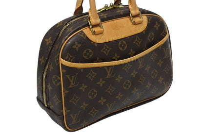 Louis Vuitton Trouville Handbag Monogram Brown Leather Gold — view 4