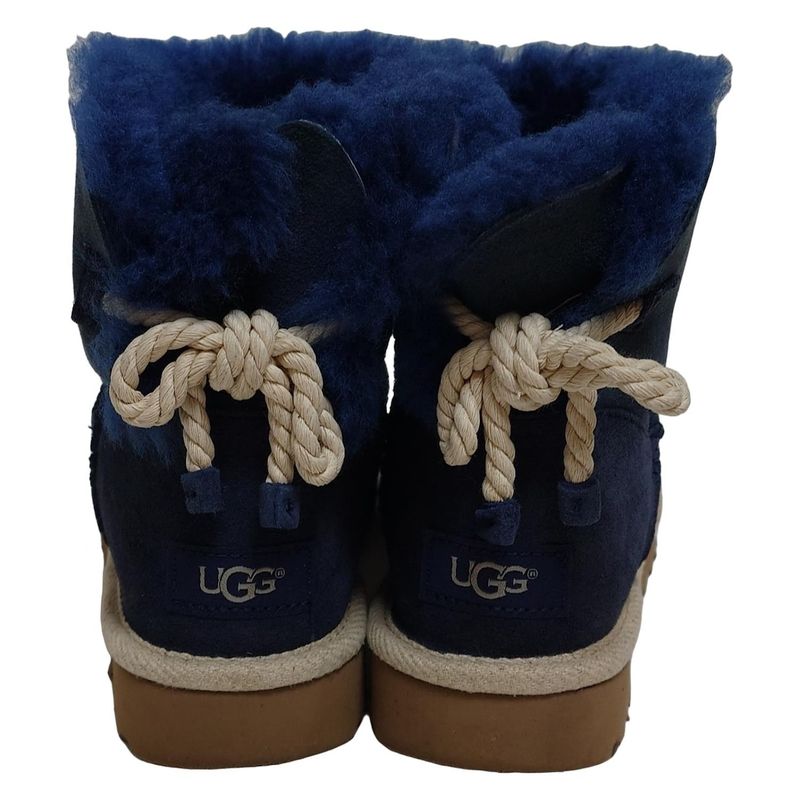 Ugg Short Boots 23 Women's Celine 1094329 Navy Ribbon Rope Mouton