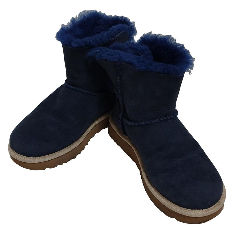 Ugg Short Boots 23 Women's Celine 1094329 Navy Ribbon Rope Mouton