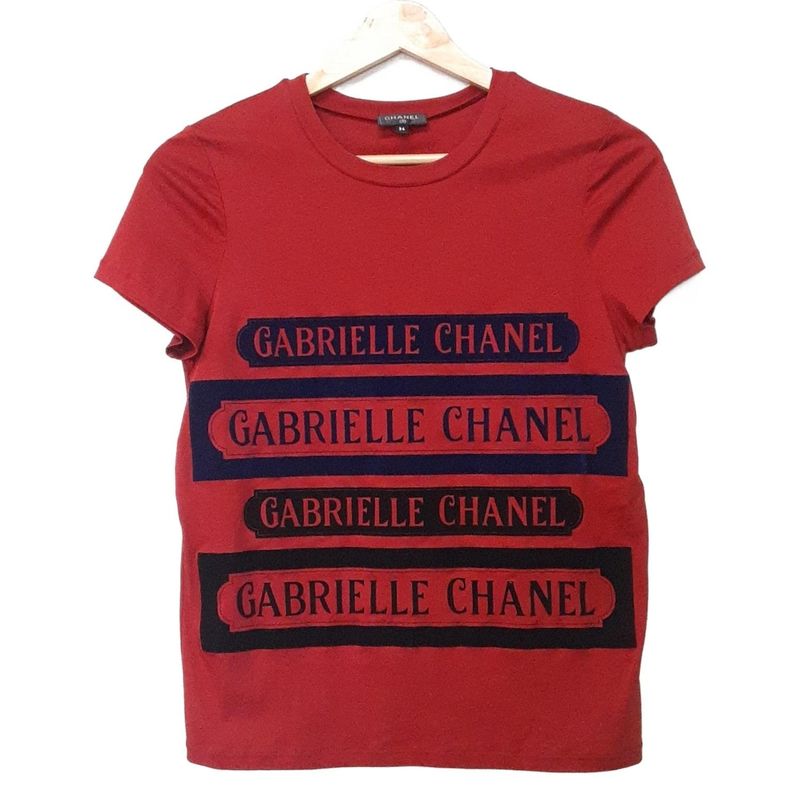 Chanel Short Sleeve T-Shirt Size 34 S Women's Excellent Condition - P57404 Red