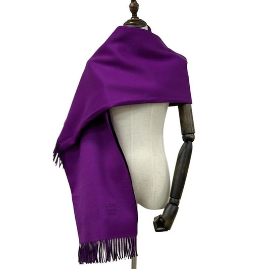 Hermes Shawl Excellent Condition Double Face 259978s 11 Cyclamen & Aubergine