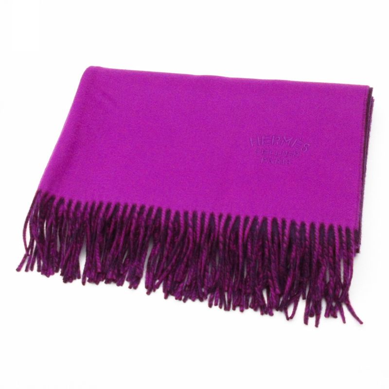 Hermes Shawl Excellent Condition Double Face 259978s 11 Cyclamen & Aubergine